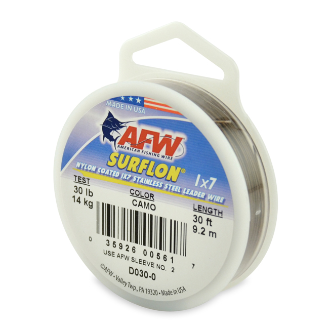 AFW Surflon Camo Nylon Coated 1x7 Wire 